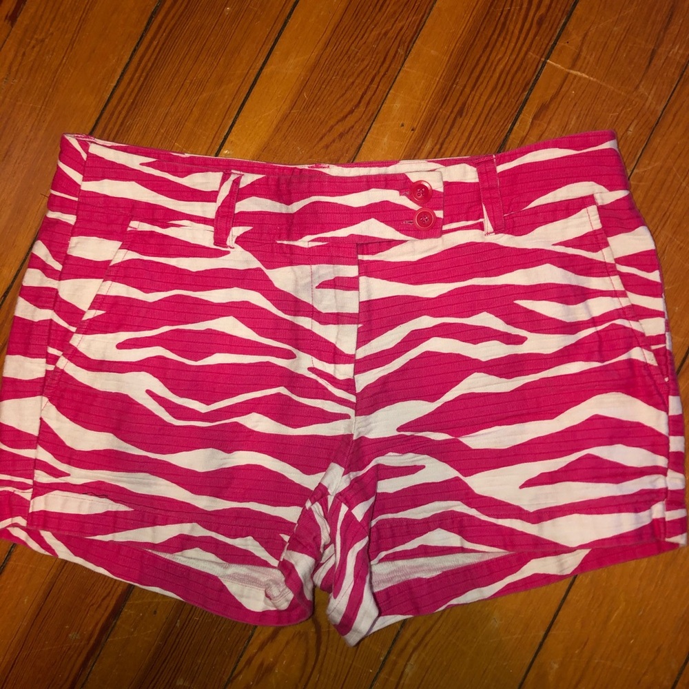Vineyard Vines hot pink zebra print chino shorts